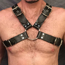 Load image into Gallery viewer, MSemis Harness Mens Bondage Gay Punk Leather Harness Men Body Chest Shoulder Half Harness Belt Fetish Gay bdsm Bondage Clubwear